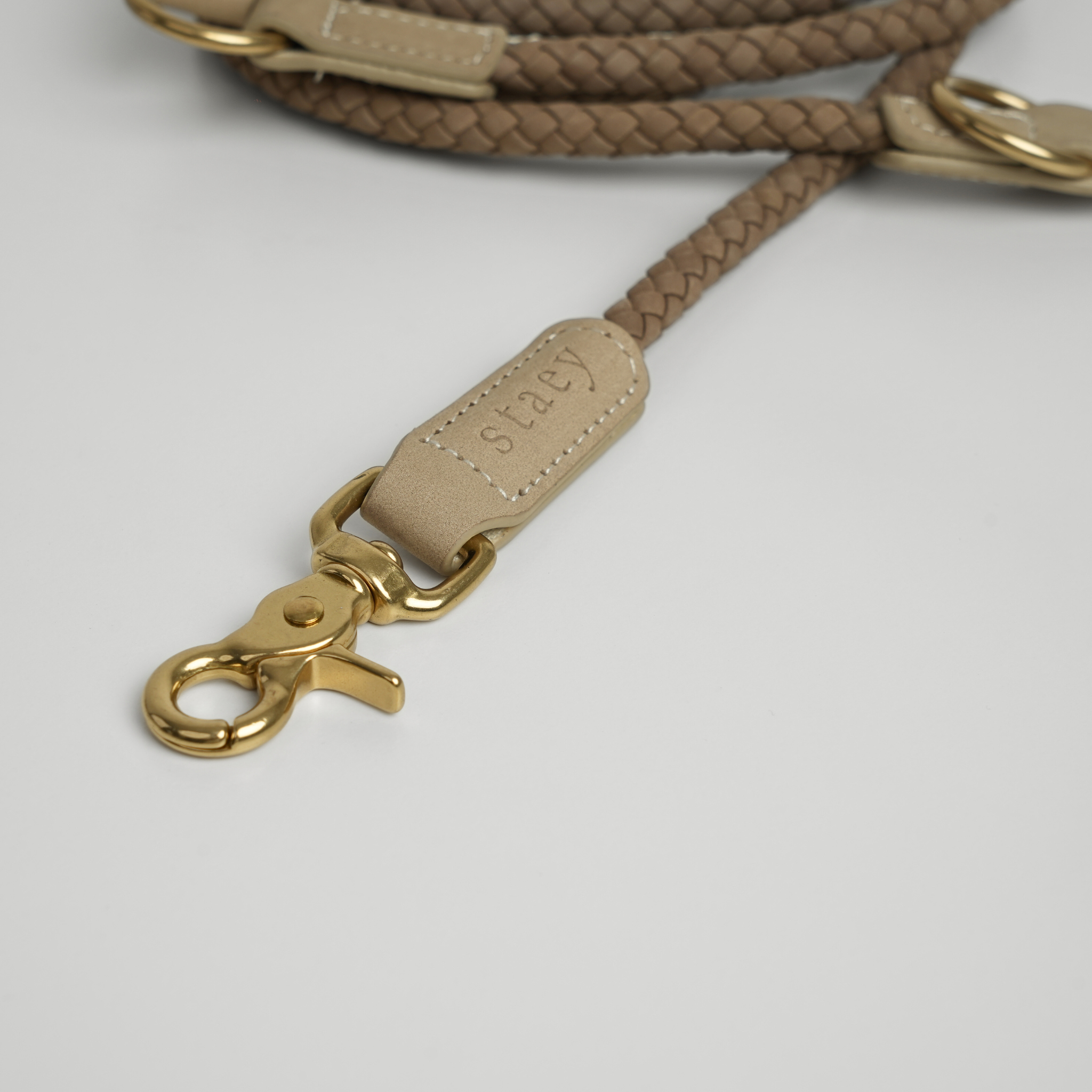 Kaia Flettet hundesnor | Taupe