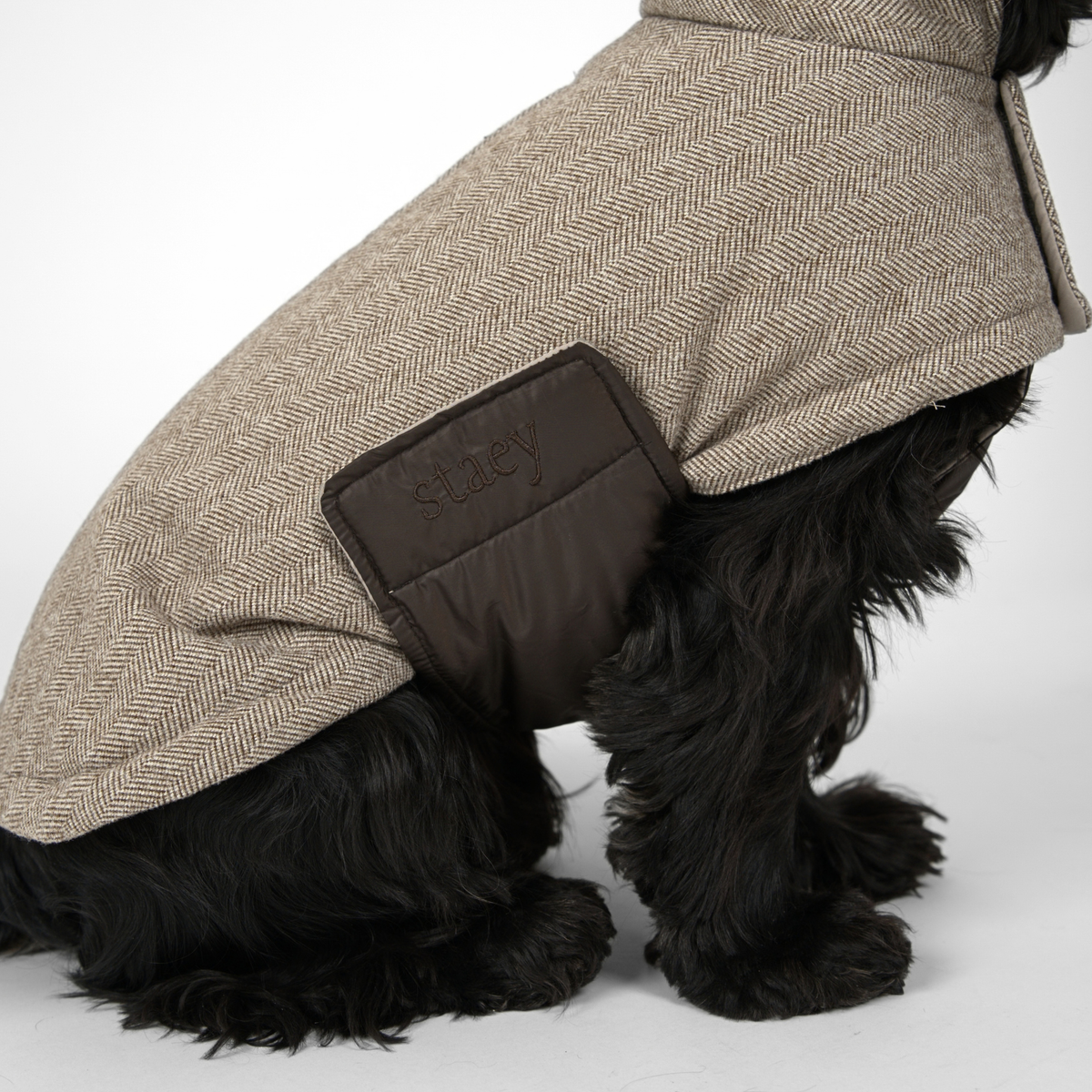 Mira hundefrakke | Herringbone Mocca