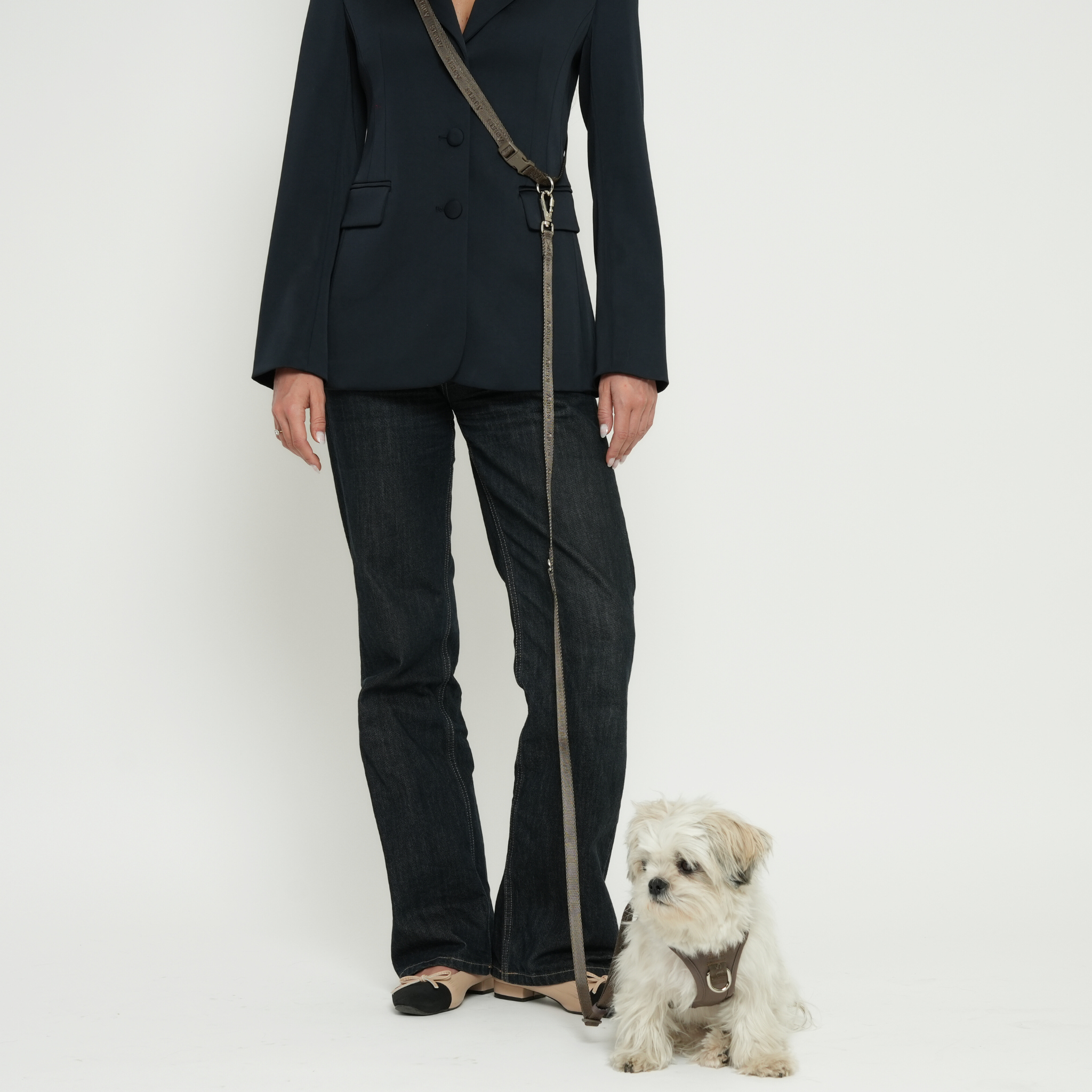 Håndfri hundesnor – Taupe