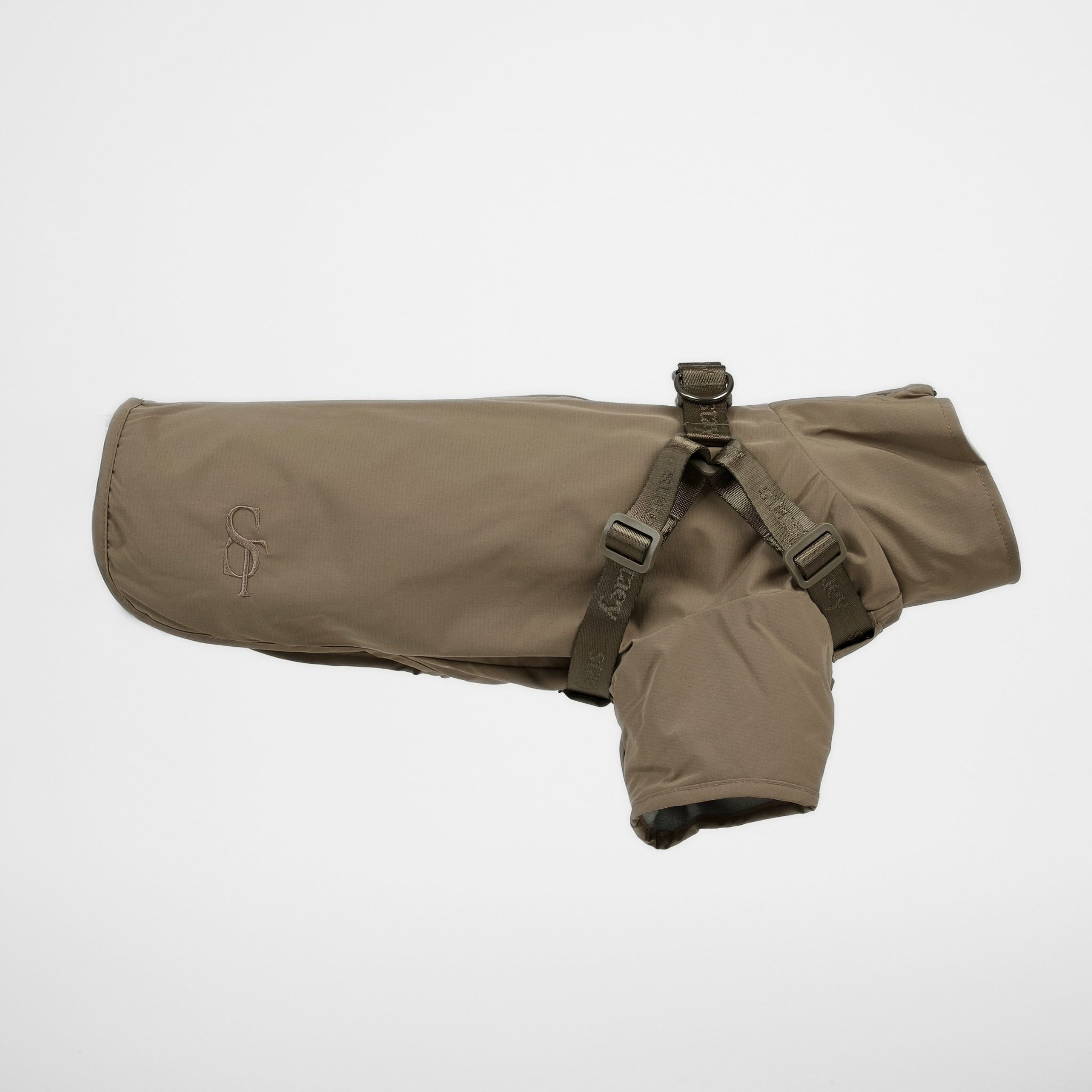Leva Dog Rain Coat w. Harness | Taupe