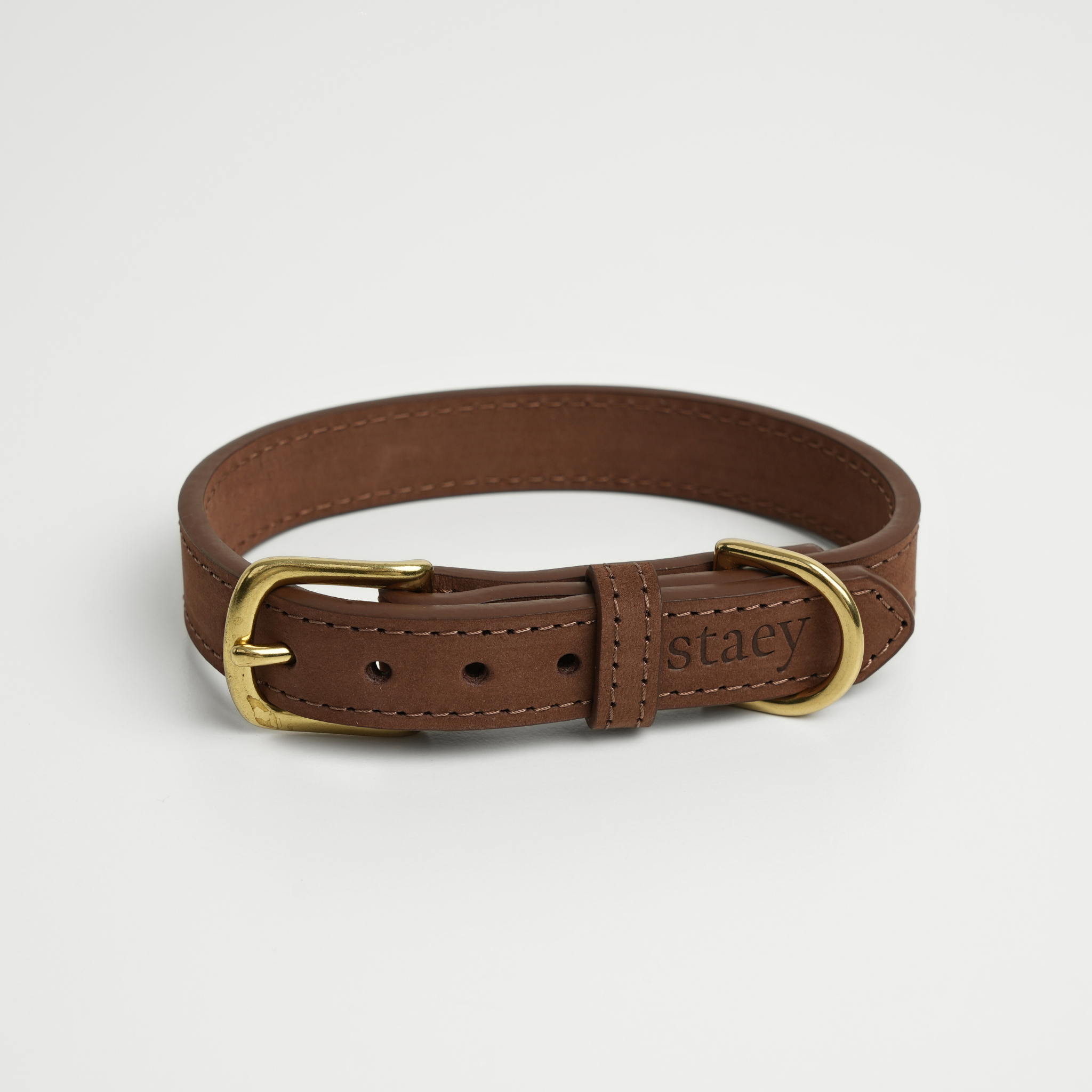 Grace læderhundehalsbånd | Chestnut