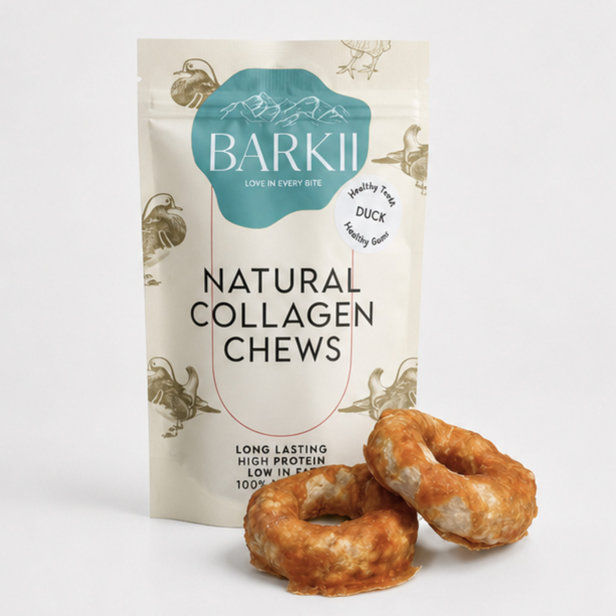 Barkii Collagen Chew Donuts | Duck | 100g.