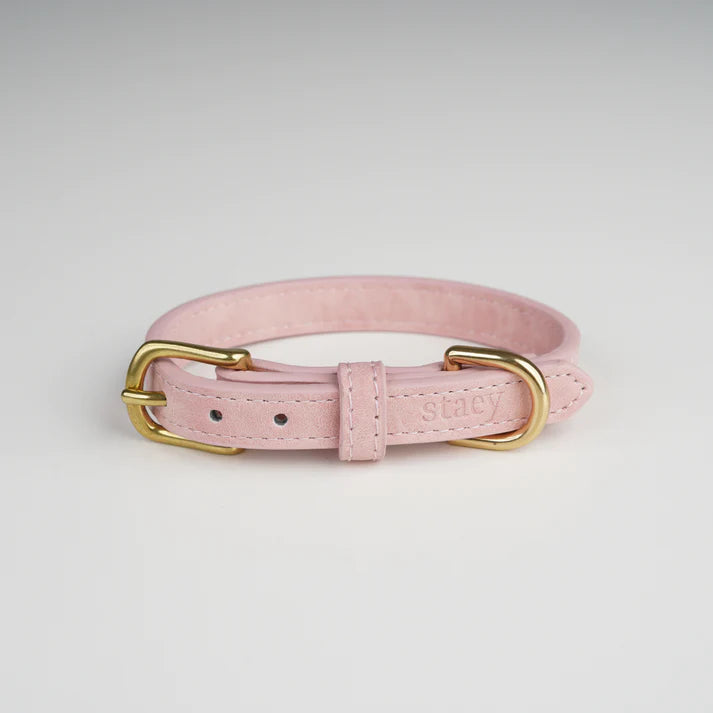 Grace læderhundehalsbånd | Dusty Rose