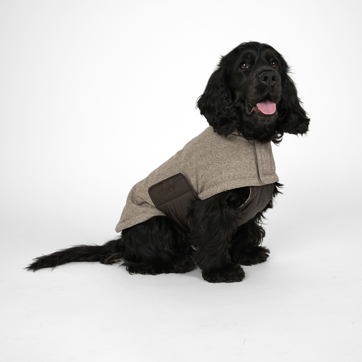 Mira hundefrakke | Herringbone Mocca