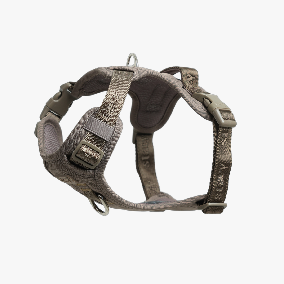Elma Active dog harness in taupe with padded chest panel